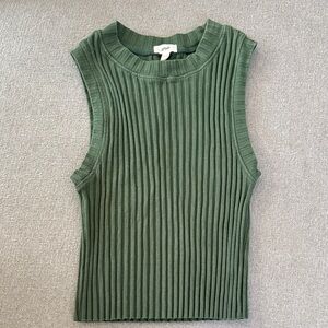 Aerie Forest Green Ribbed Tank Top